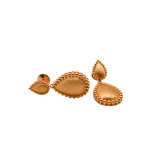 Elegant Full Gold Women’s Drop Earrings – Classic Teardrop Design Gold Earrings for Ladies