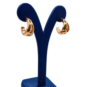 Modern Gold Half Hoop Earrings for Women – Thick Polished Gold Hoop Earrings |