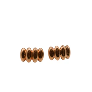 Modern Chunky Gold Hoop Earrings for Women – Ribbed Design Statement Gold Earrings